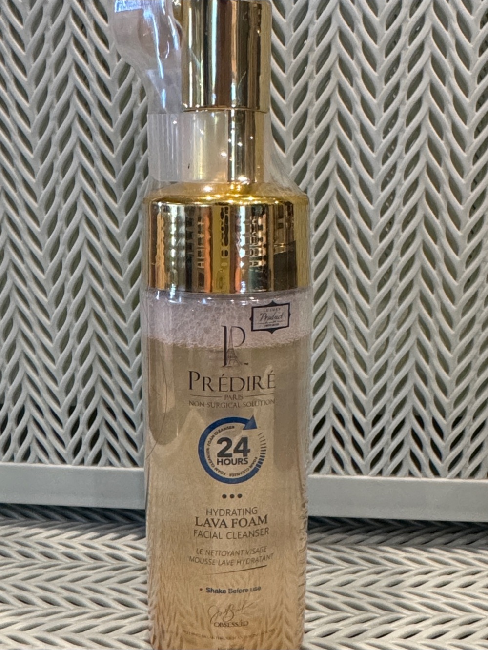 Prédiré Hydrating Lava Foam Facial Cleanser - Gold & Clear Bottle